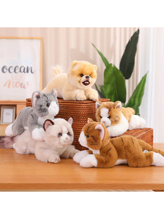 Simulation Lying Style Plush Toy Puppet Cat Doll