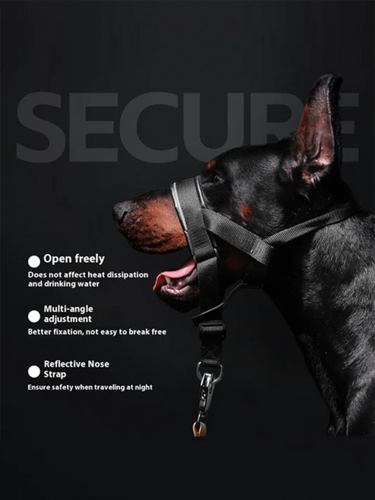 Traction Anti-biteanti-bark Mouth Traction Leather Adjustable Medium Large Dog Mouth Cover